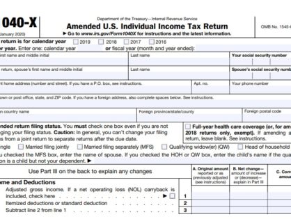 IRS announces Form 1040-X can be filed electronically starting the summer of 2020
